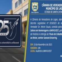 Unifacvest será homenageada pela Câmara de Vereadores de Lages