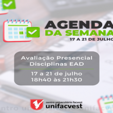 AGENDA DA SEMANA 17 a 21/7