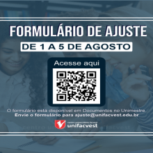 Formulário de Ajuste | De 1 a 5 de agosto