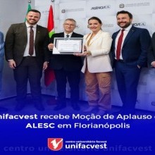 UNIFACVEST RECEBE MOÇÃO DE APLAUSO DA ALESC EM FLORIANÓPOLIS