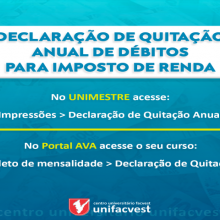 DECLARAÇÃO DE QUITAÇÃO ANUAL DE DÉBITOS PARA IR 2021