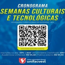 Cronograma das Semanas Culturais e Tecnológicas 