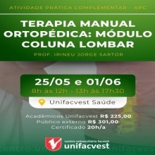 Terapia Manual Ortopédica: Módulo Coluna Lombar | Curso teórico e prático