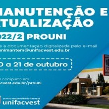 MANUTENÇÃO E ATUALIZAÇÃO | PROUNI - 2022/2