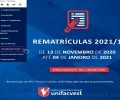 FAÇA AGORA A SUA REMATRÍCULA PARA 2021/1