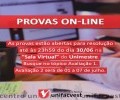 PROVAS ON-LINE ABERTAS NA SALA VIRTUAL ATÉ 30/06/2020