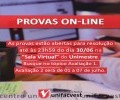 PROVAS ON-LINE ABERTAS NA SALA VIRTUAL ATÉ 30/06/2020
