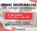 Provas das disciplinas EAD do cursos presenciais