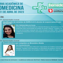 SEMANA ACADÊMICA DE BIOMEDICINA | 10 e 11 de abril/2023