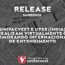 UNIFACVEST e UPES (Índia) realizam virtualmente o Memorando Internacional de Entendimento